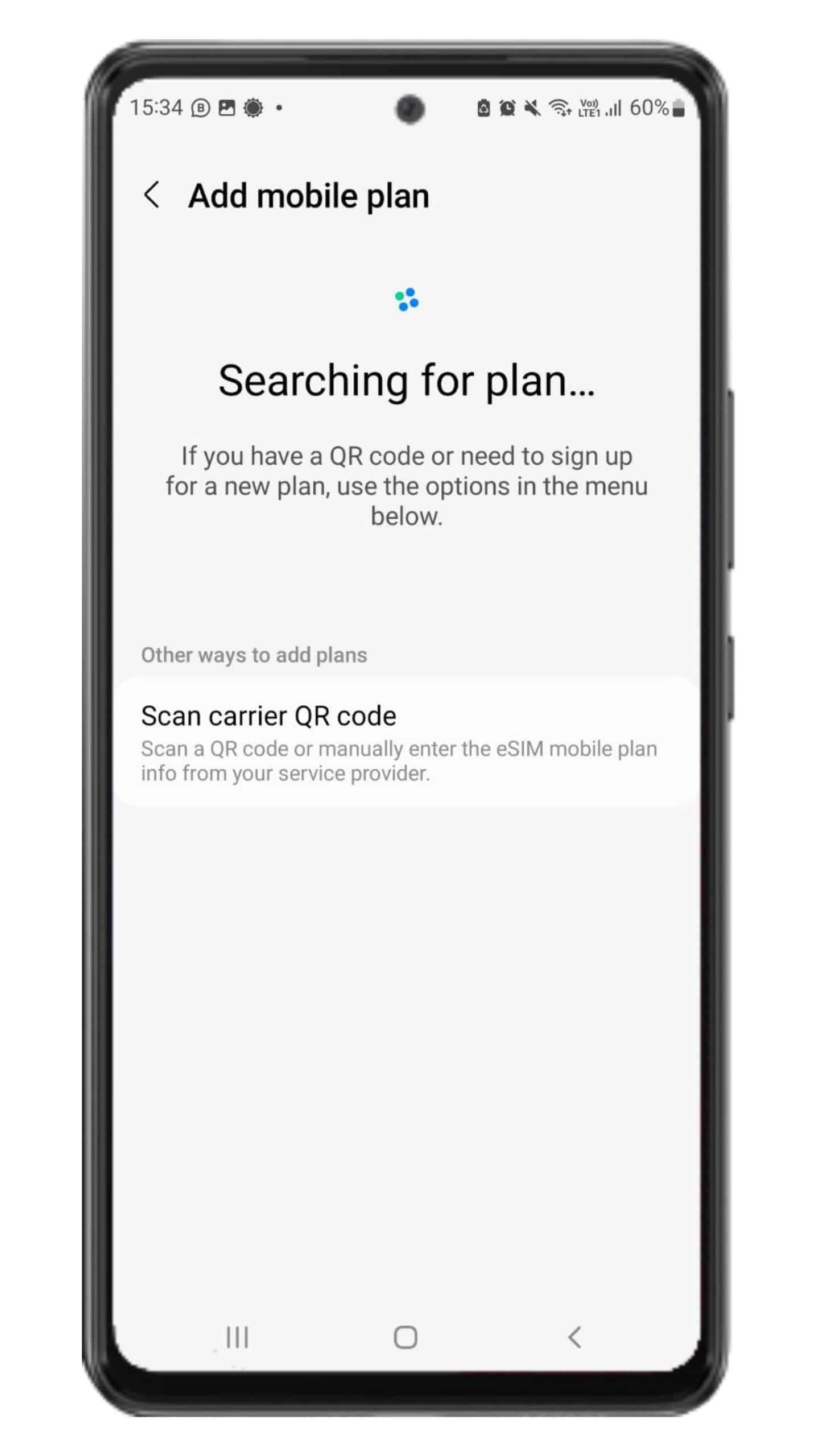 Step 4: Scan carrier QR code