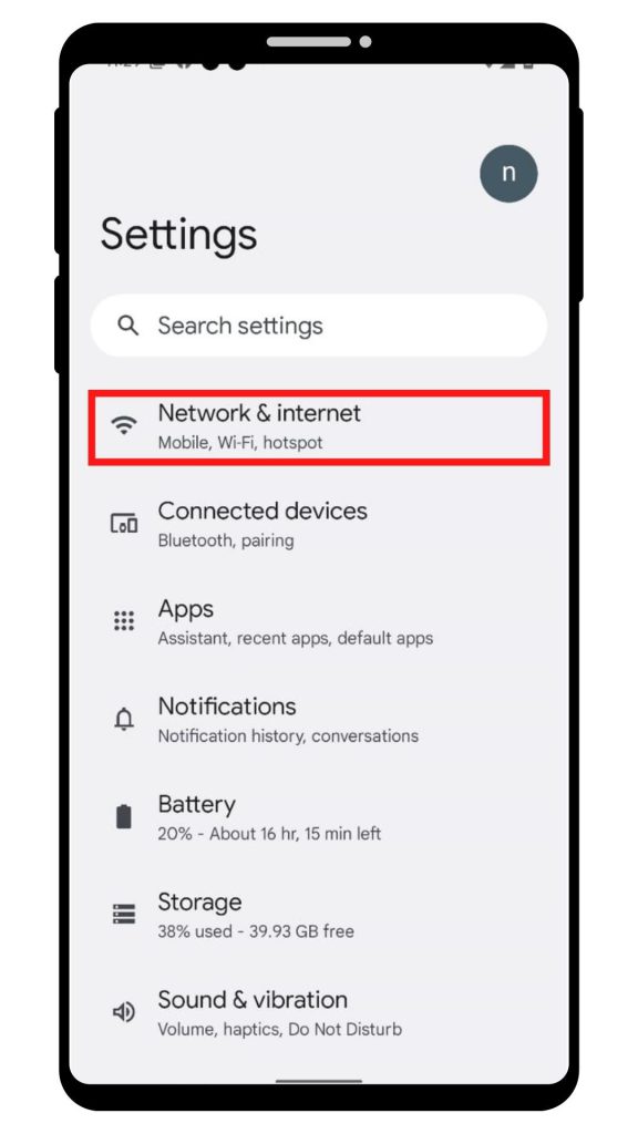 Step 1: Settings > Network & Internet