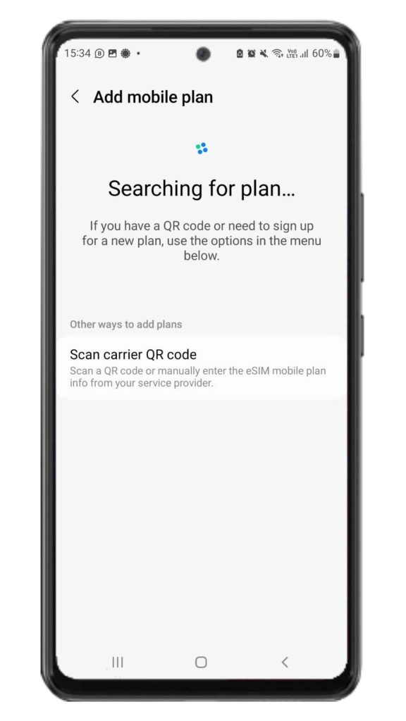 Step 4: Scan carrier QR code
