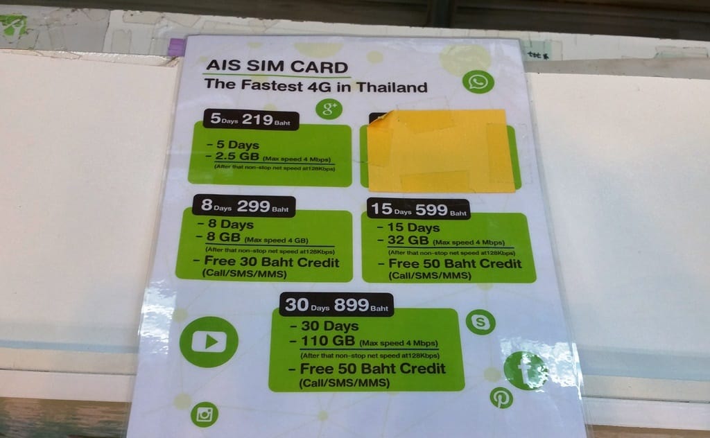 Buying tourist sim card at Chiang Mai airport