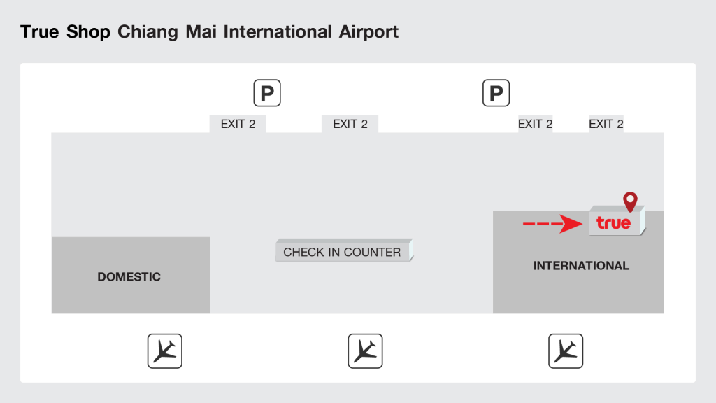 Location of True Shop at CNX airport