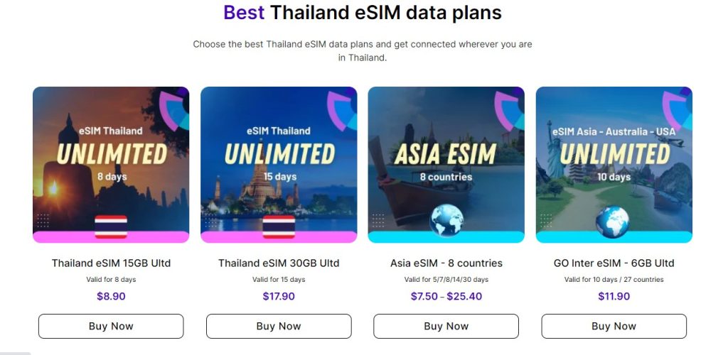 Best Thailand esim plans to buy before getting at CNX airport
